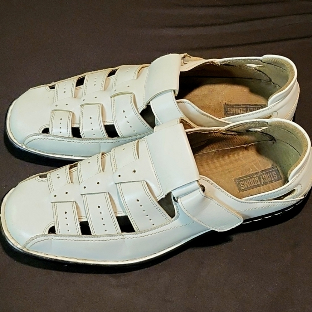 Stacy Adamsens Fisherman Sandals White size 12
